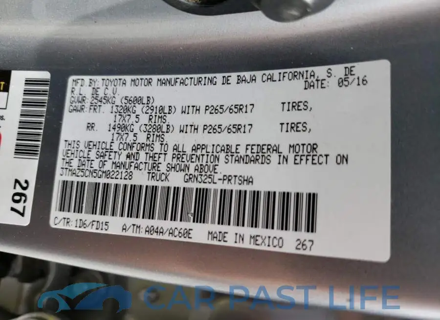 3TMAZ5CN5GM022128# 12