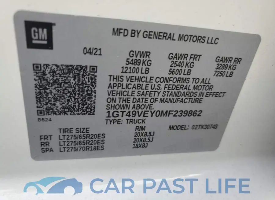 1GT49VEY0MF239862# 12