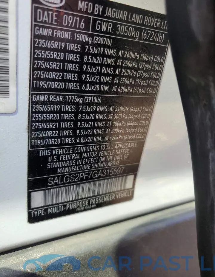 SALGS2PF7GA315597# 13