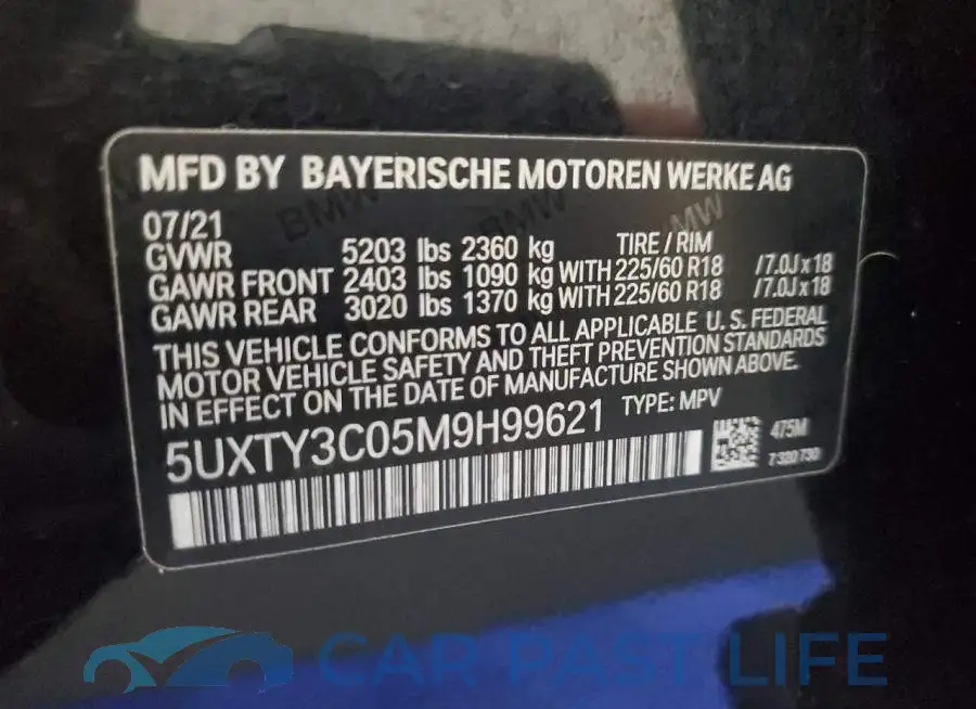 5UXTY3C05M9H99621# 13