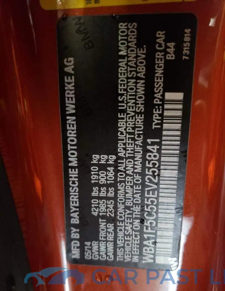 WBA1F5C55EV255841# 12