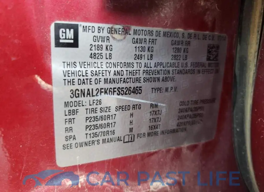 3GNAL2EK6FS526465# 13