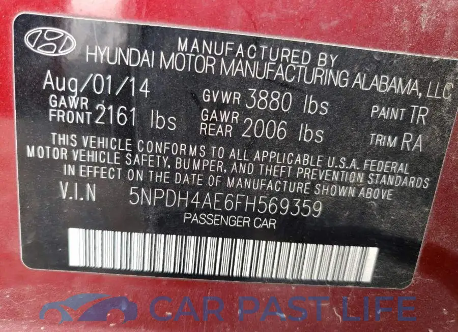 5NPDH4AE6FH569359# 12