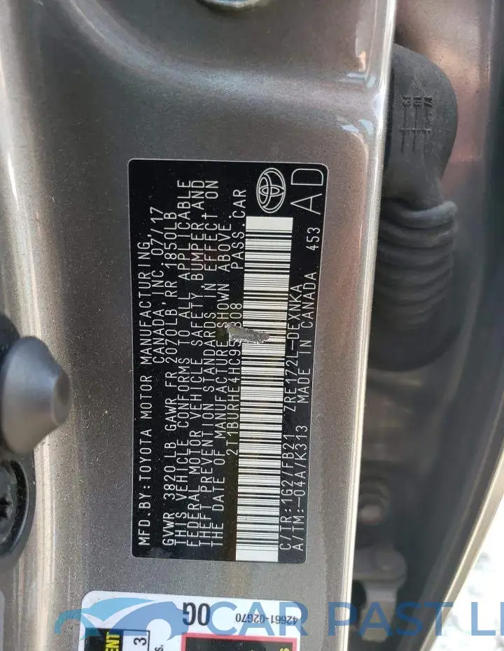 2T1BURHE4HC952308# 12