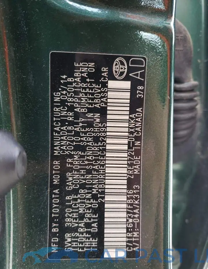 2T1BURHE6EC152895# 12