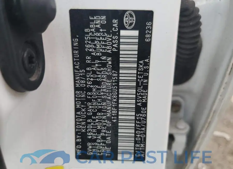 4T1BF1FK8GU511587# 12