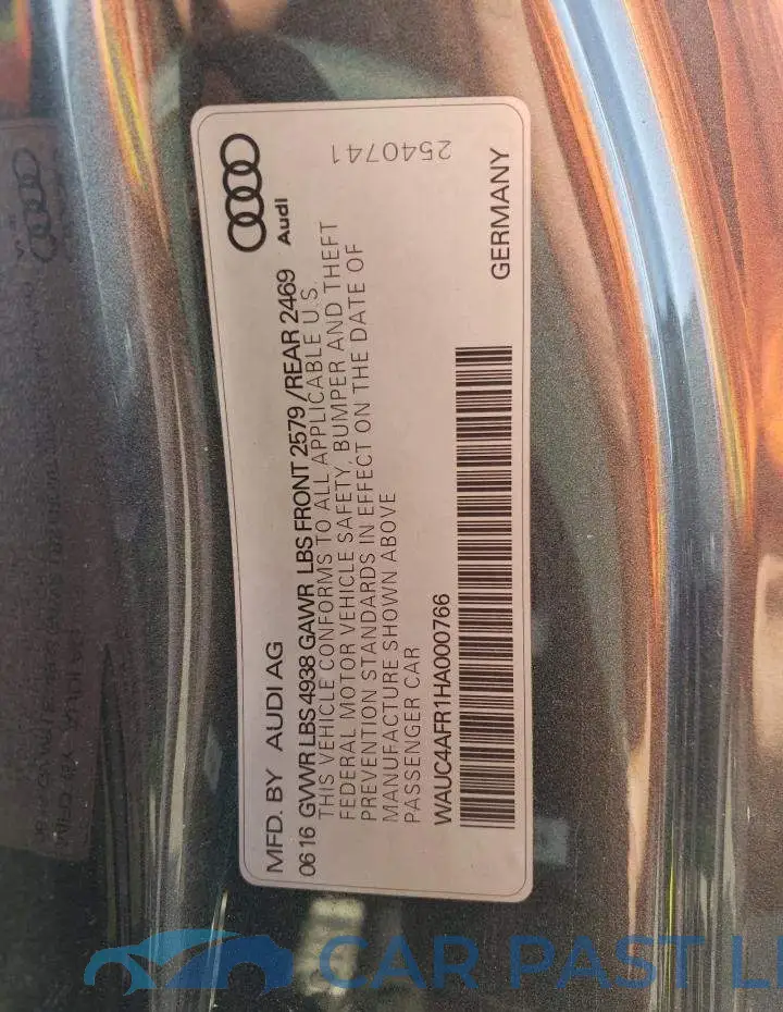 WAUC4AFR1HA000766# 12