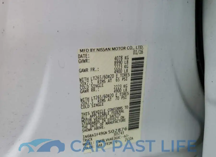 1N6BA1F49GN502876# 12