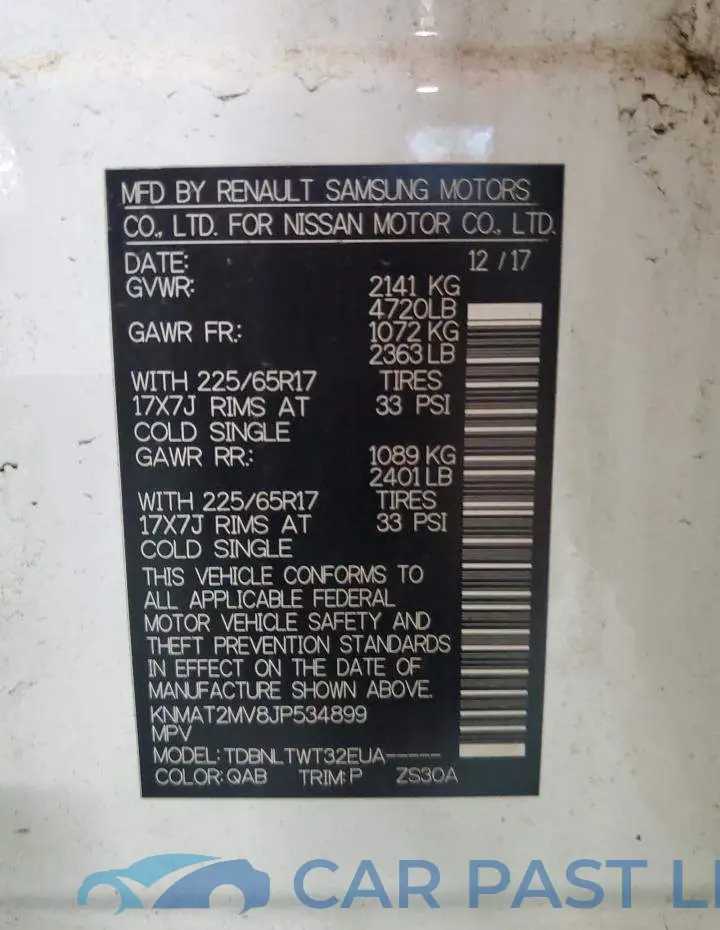 KNMAT2MV8JP534899# 13