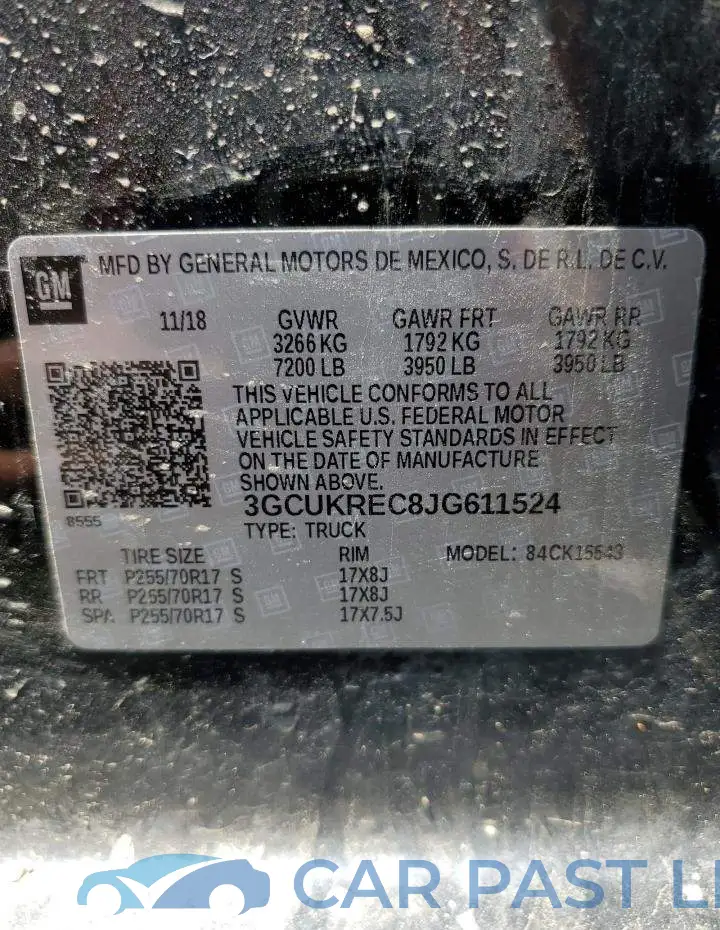 3GCUKREC8JG611524# 12