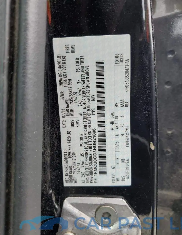 1FMCU0GD3HUB21096# 13