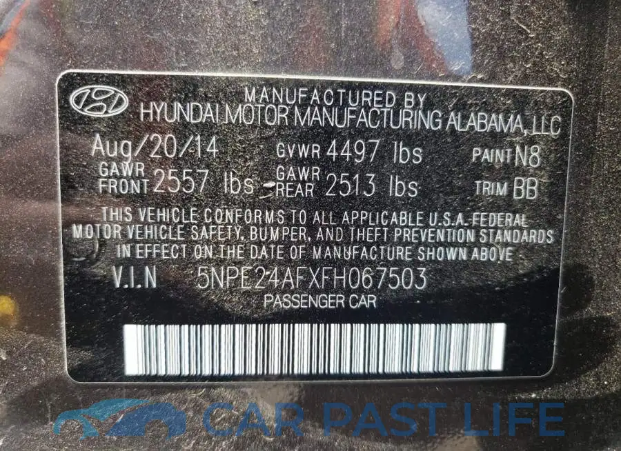 5NPE24AFXFH067503# 12
