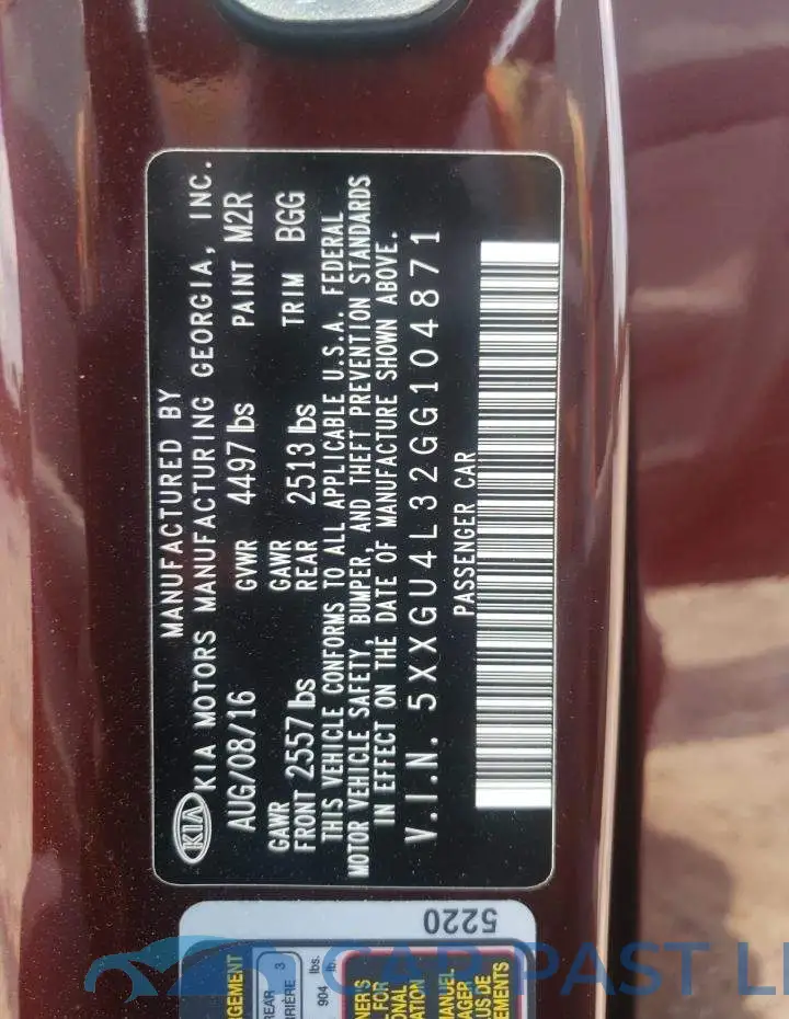 5XXGU4L32GG104871# 13