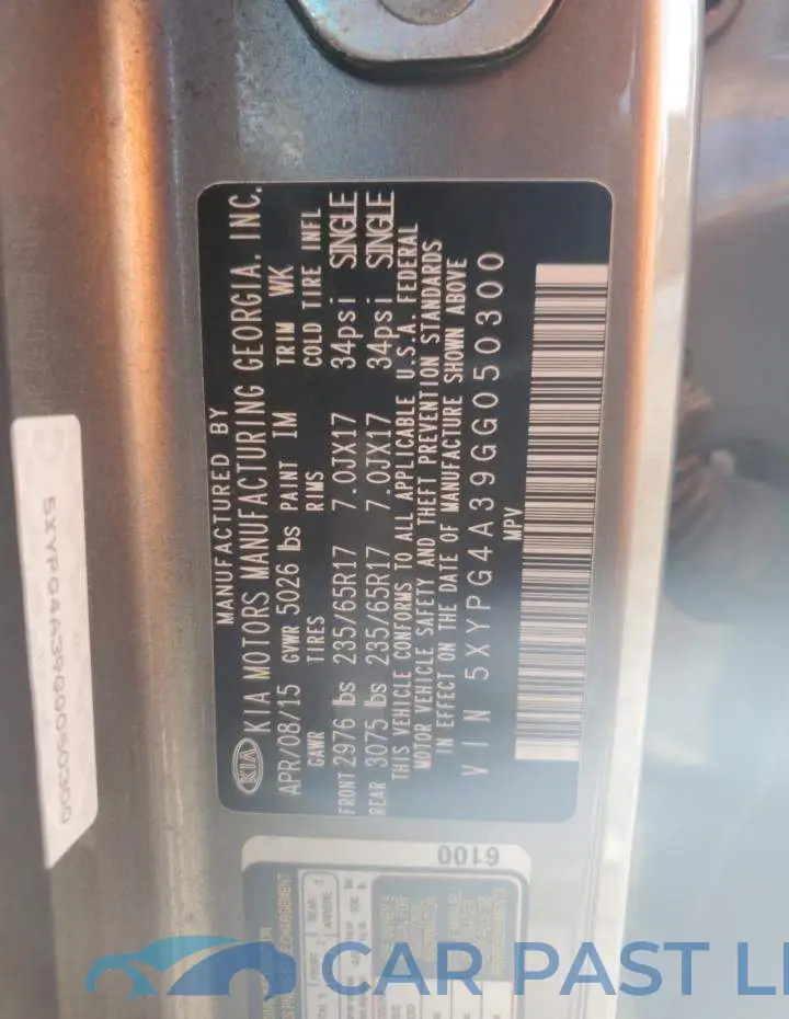 5XYPG4A39GG050300# 13