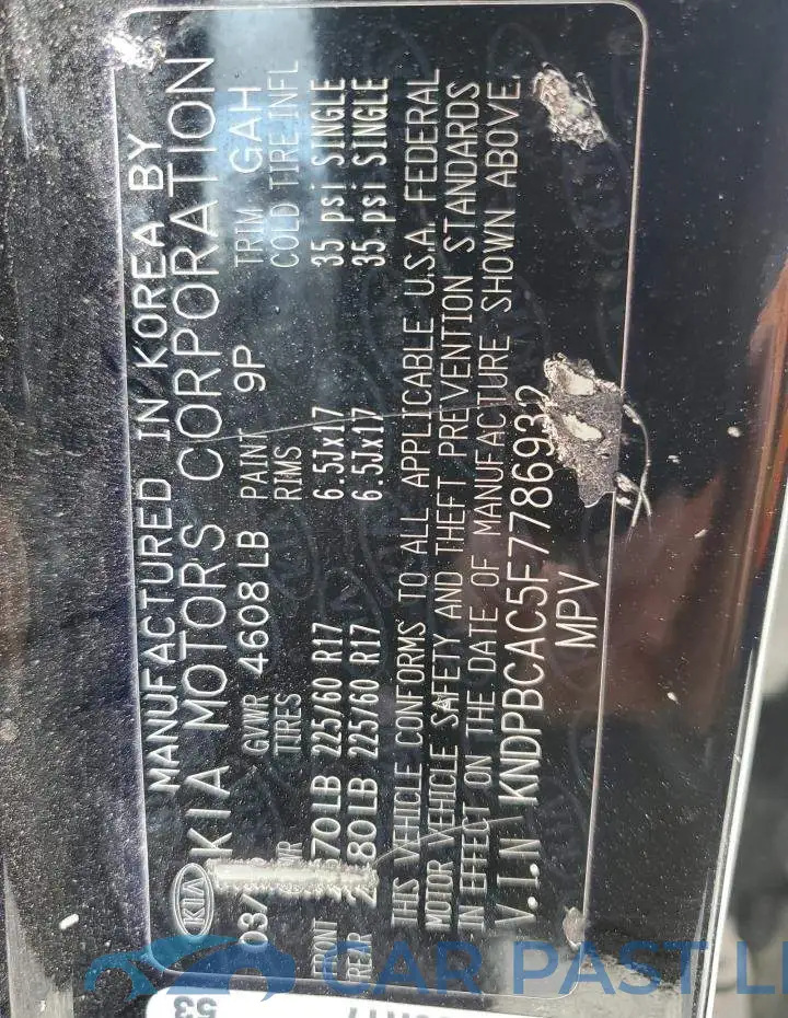 KNDPBCAC5F7786932# 12