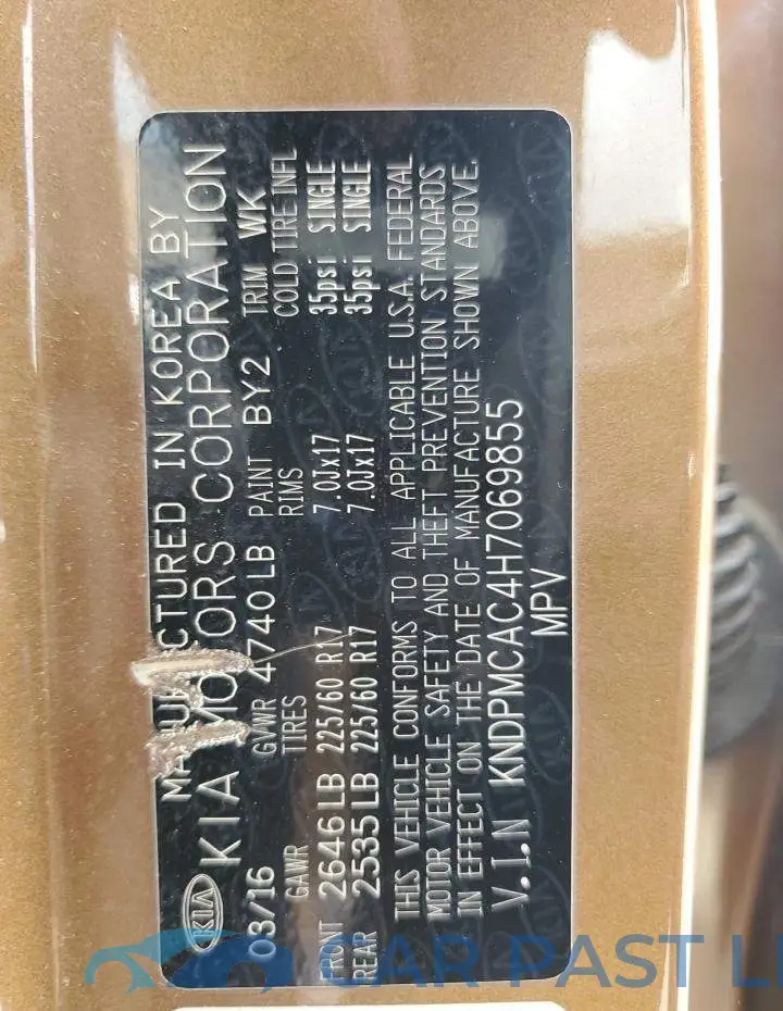 KNDPMCAC4H7069855# 12