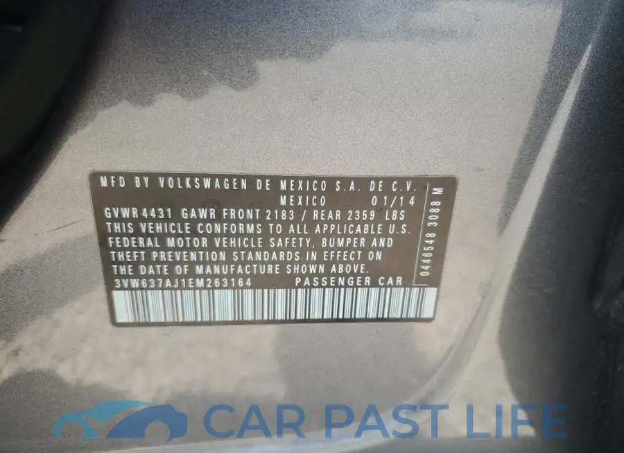 3VW637AJ1EM263164# 12