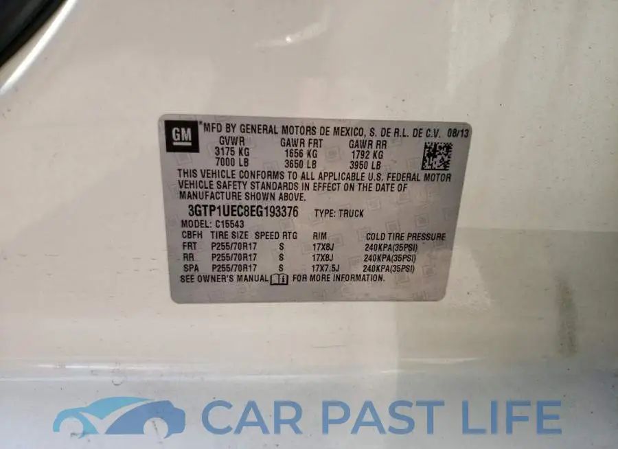 3GTP1UEC8EG193376# 13