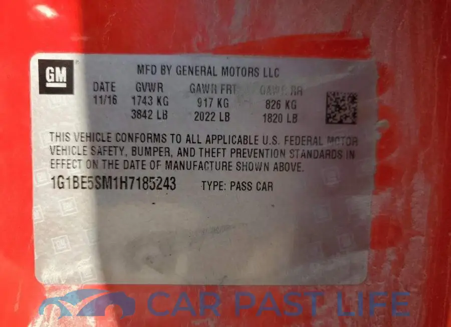 1G1BE5SM1H7185243# 13