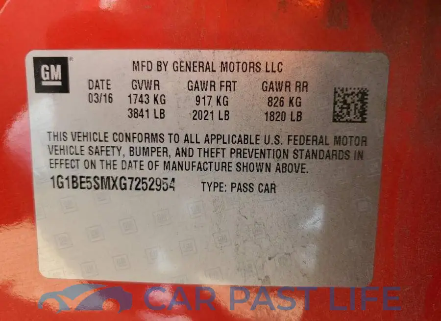 1G1BE5SMXG7252954# 12