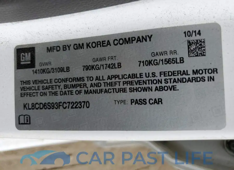 KL8CD6S93FC722370# 12