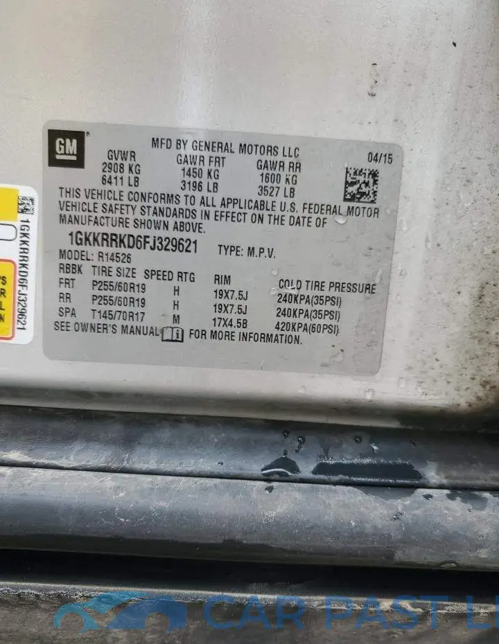 1GKKRRKD6FJ329621# 13