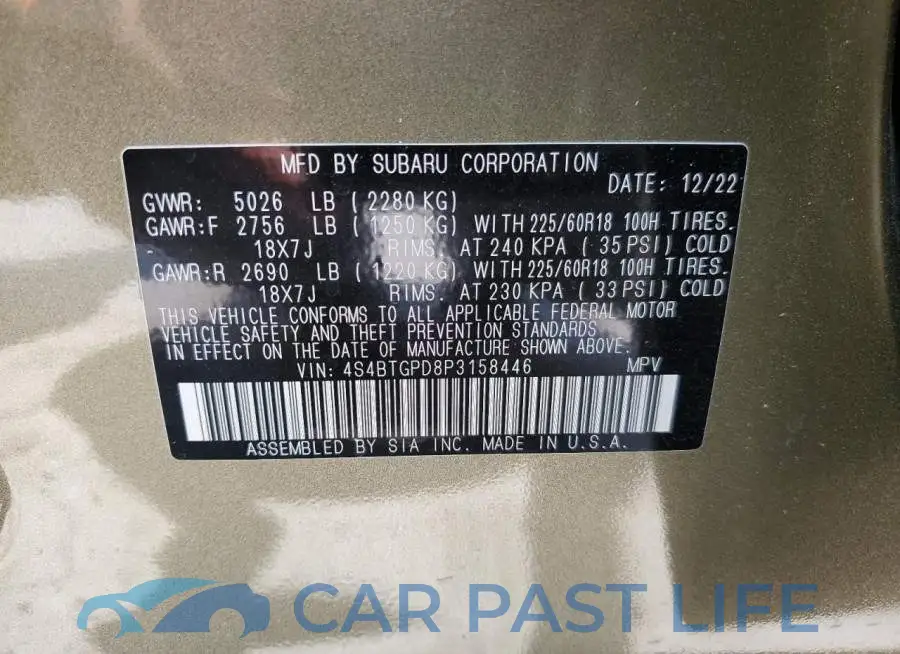 4S4BTGPD8P3158446# 12
