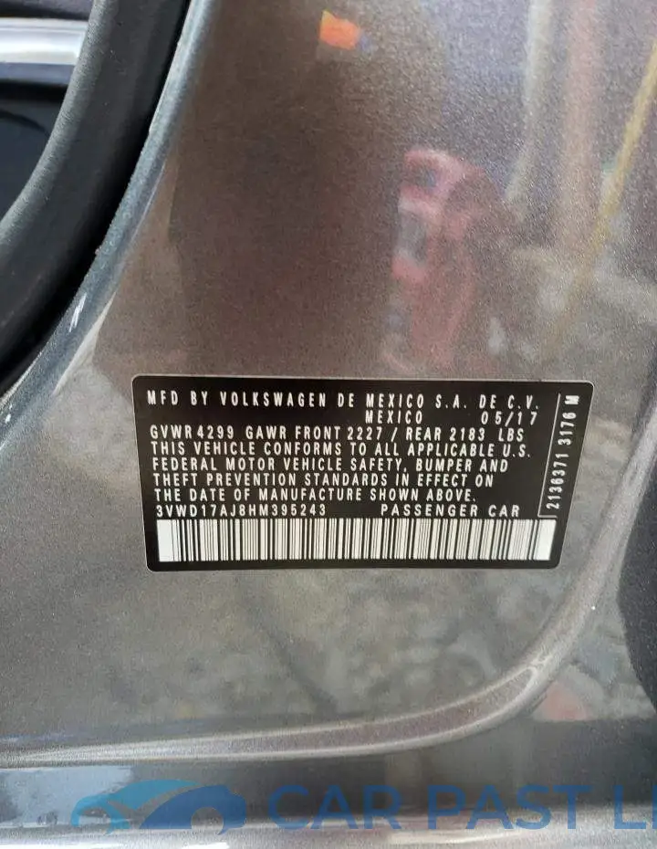 3VWD17AJ8HM395243# 12