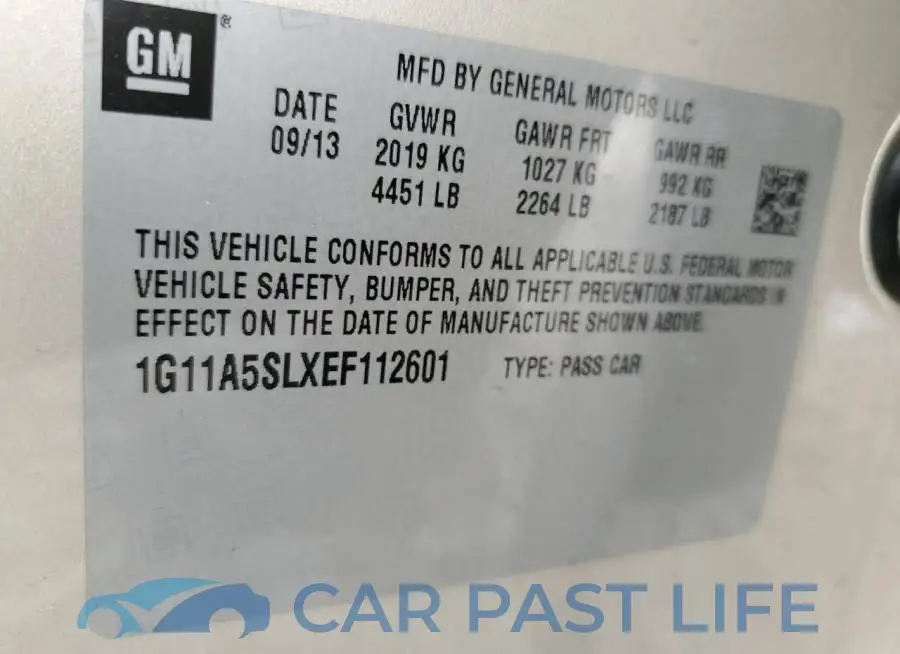 1G11A5SLXEF112601# 12