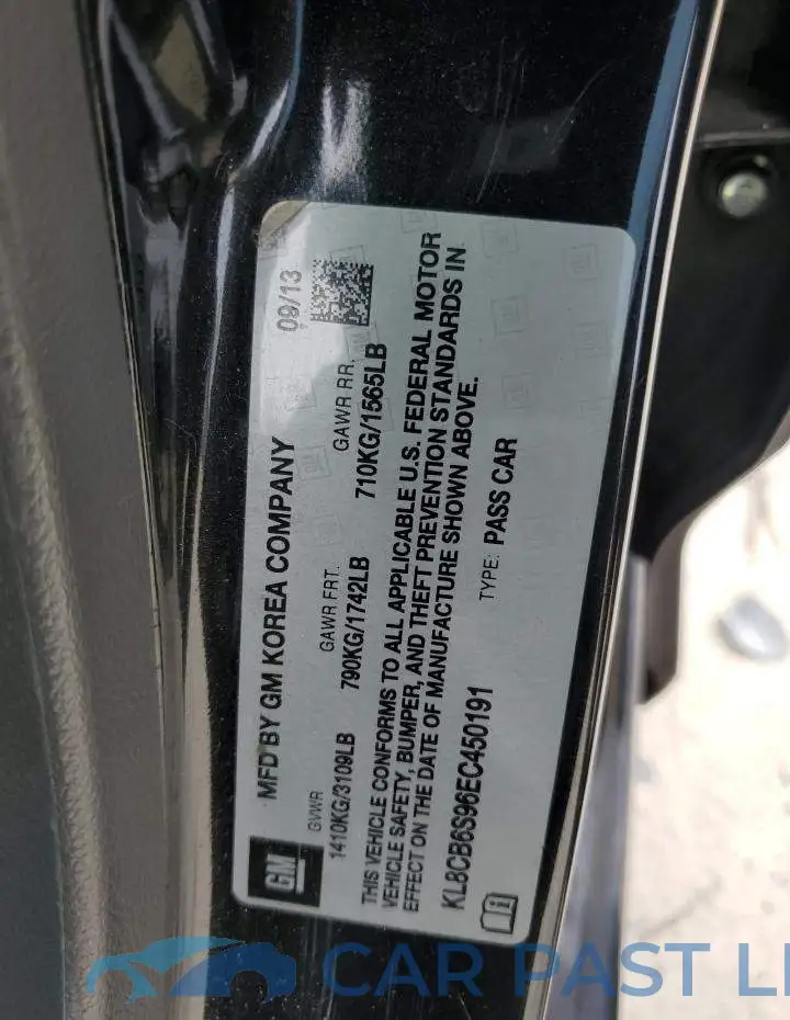 KL8CB6S96EC450191# 12