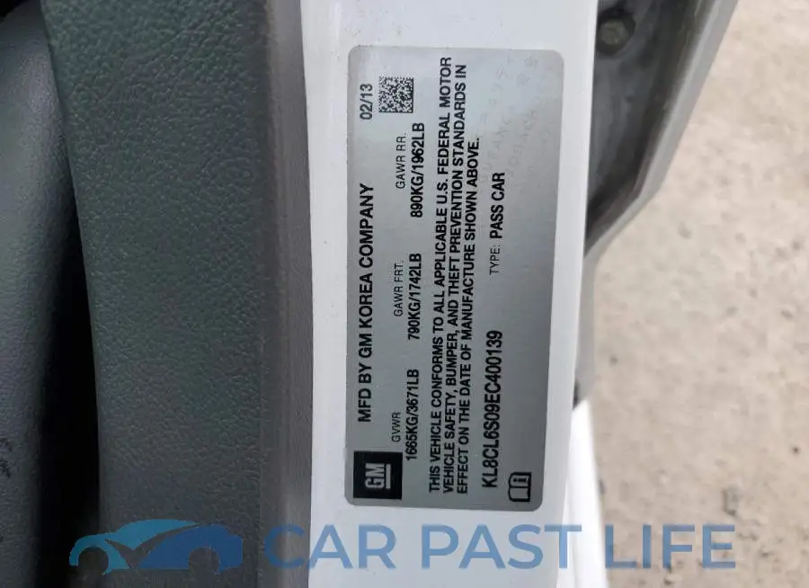 KL8CL6S09EC400139# 12