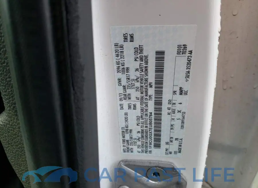 1FMCU0GX7EUB05764# 13