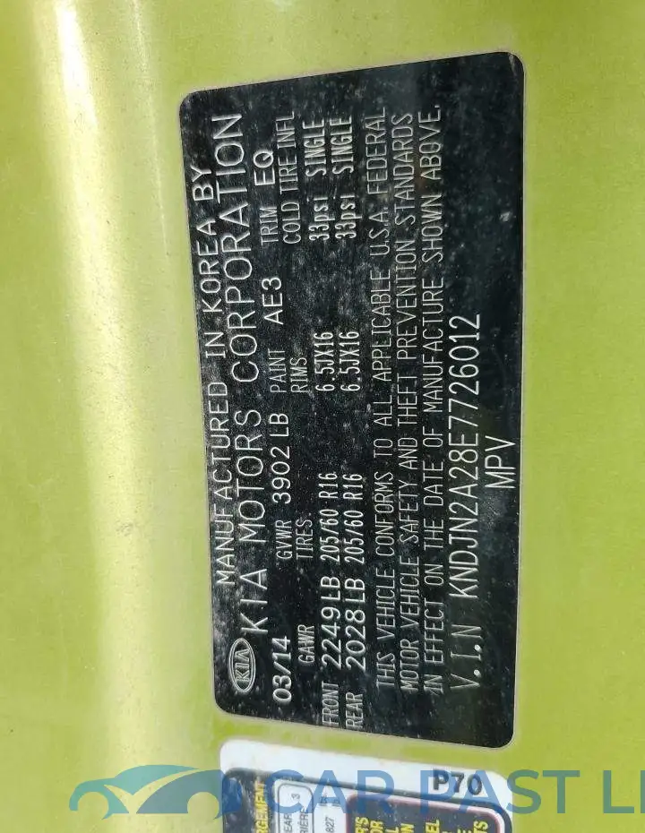 KNDJN2A28E7726012# 12