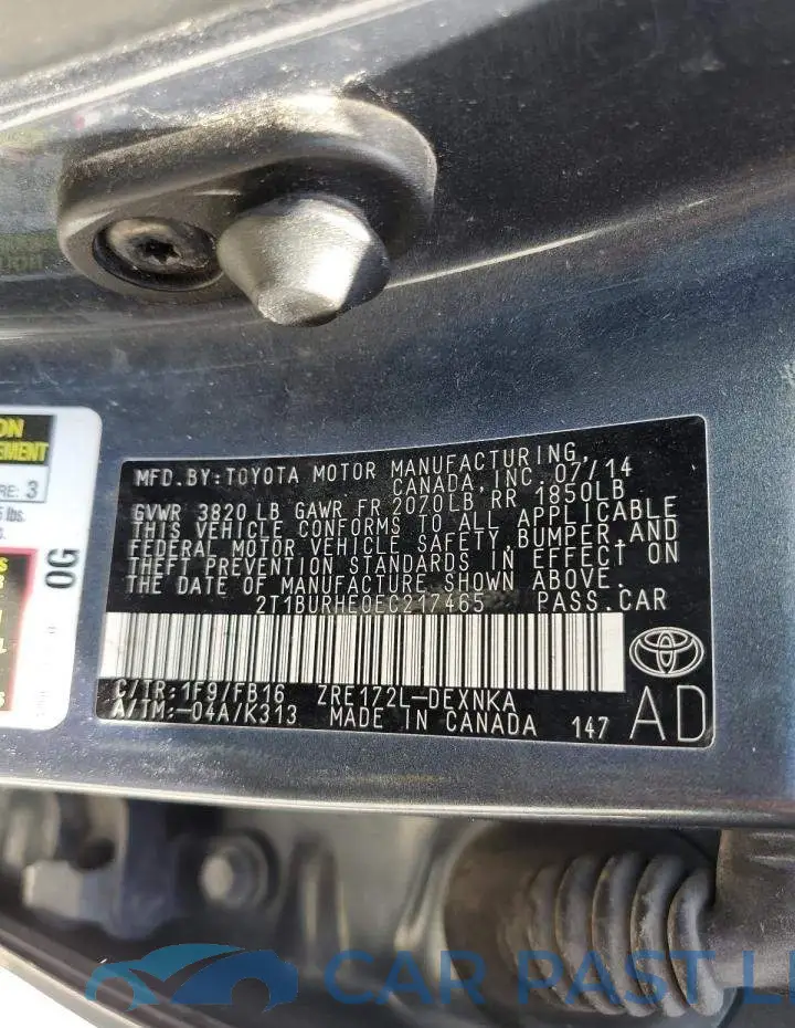 2T1BURHE0EC217465# 12
