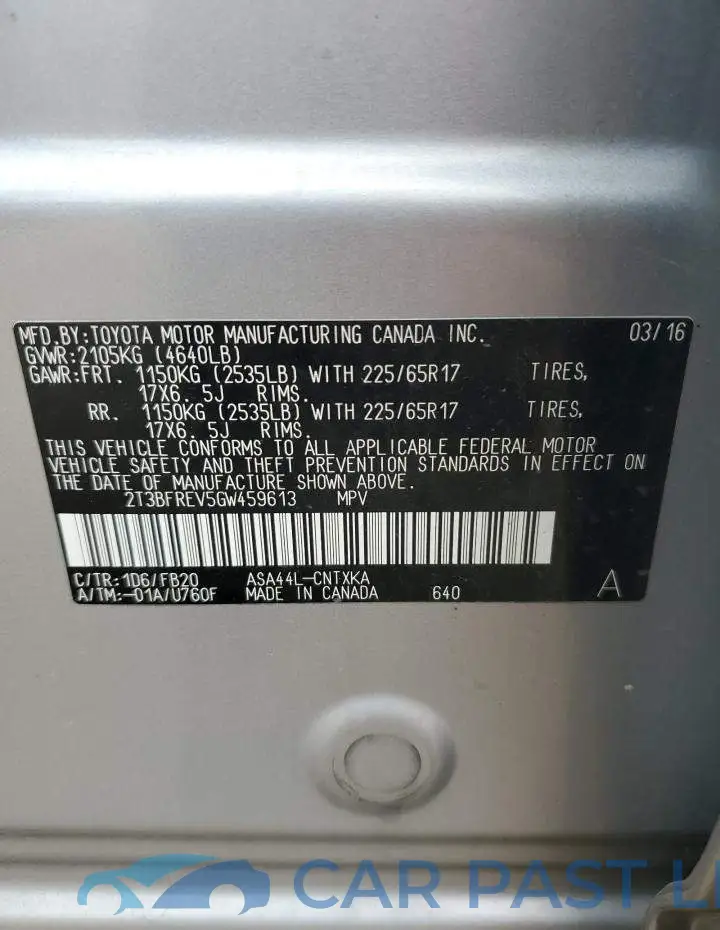 2T3BFREV5GW459613# 13
