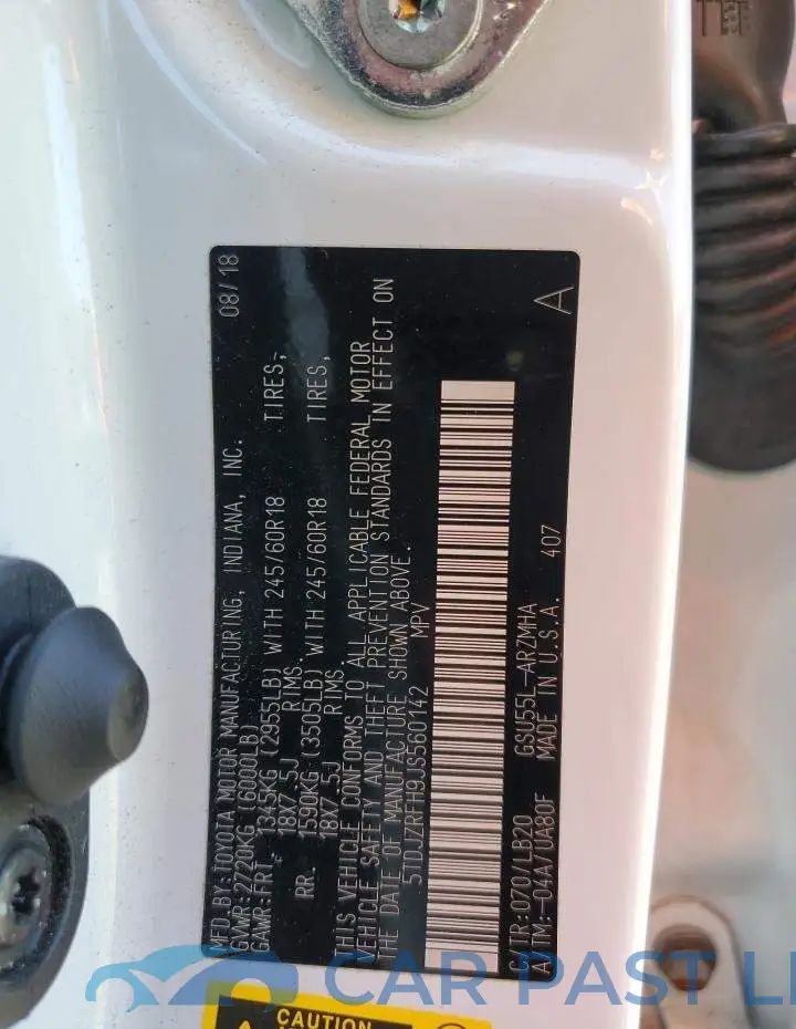 5TDJZRFH9JS560142# 12