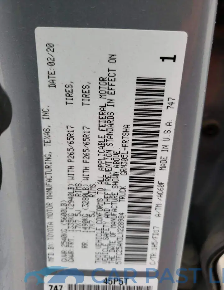 5TFCZ5AN3LX228984# 13