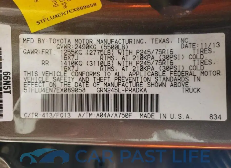 5TFLU4EN7EX089058# 12