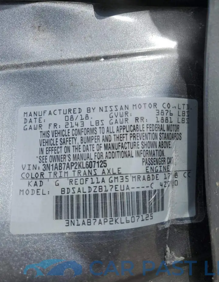 3N1AB7AP2KL607125# 13