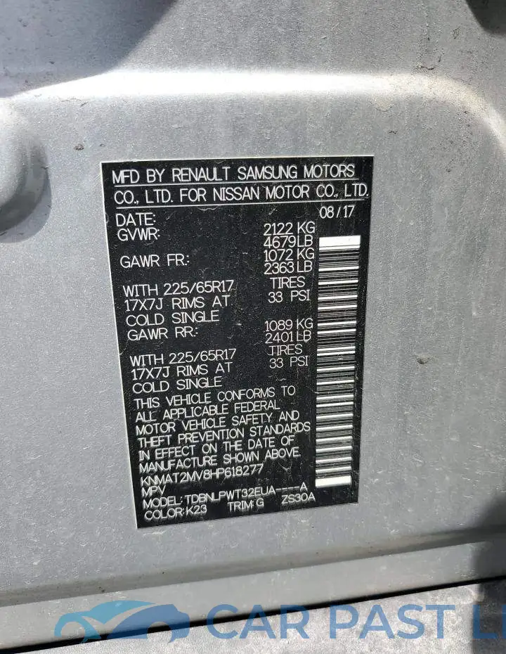 KNMAT2MV8HP618277# 12