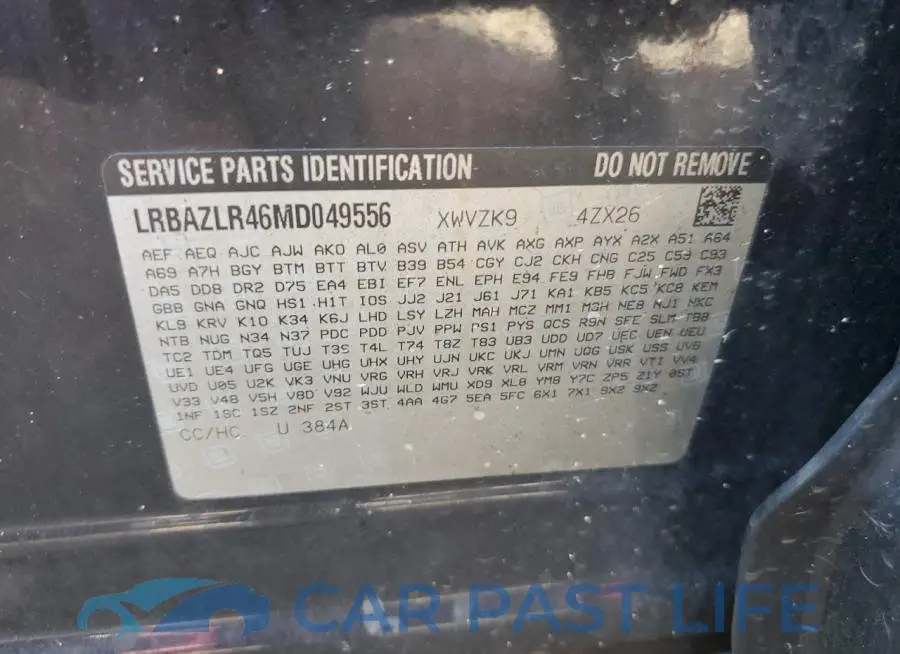 LRBAZLR46MD049556# 13