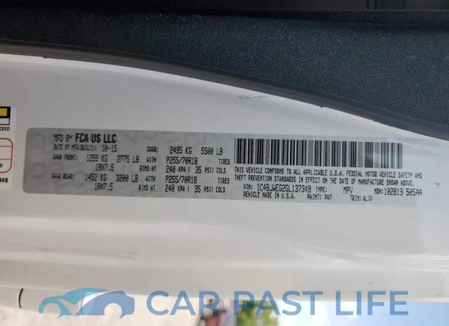 1C4BJWEG2GL137349# 12