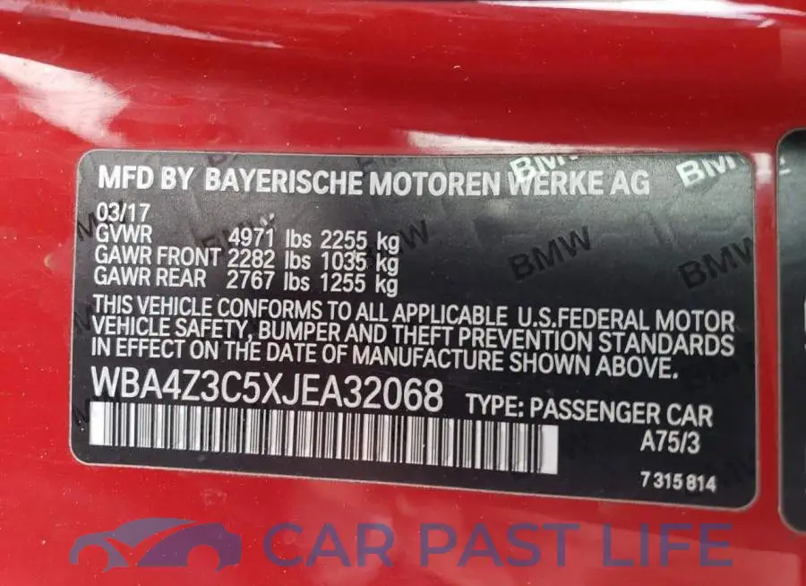 WBA4Z3C5XJEA32068# 12