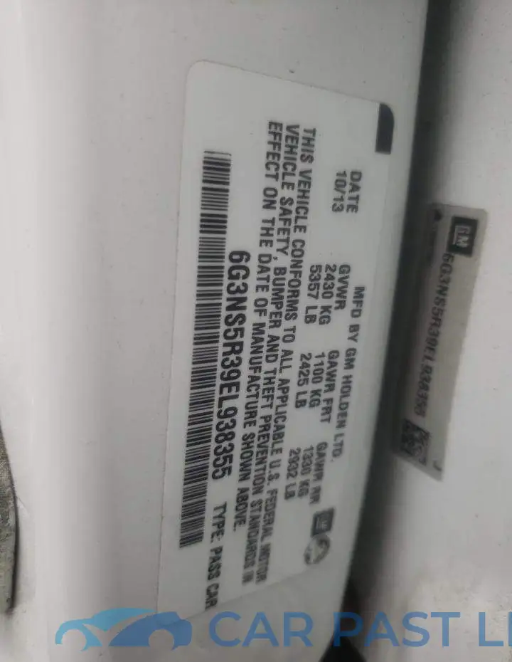 6G3NS5R39EL938355# 13