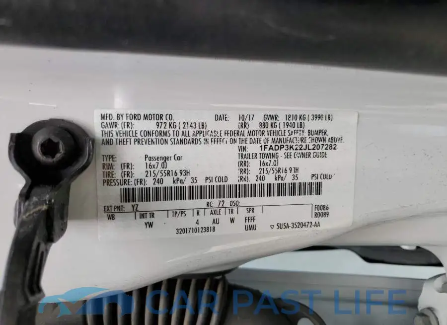 1FADP3K22JL207282# 12