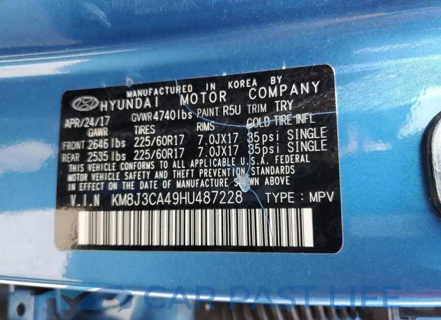 KM8J3CA49HU487228# 13