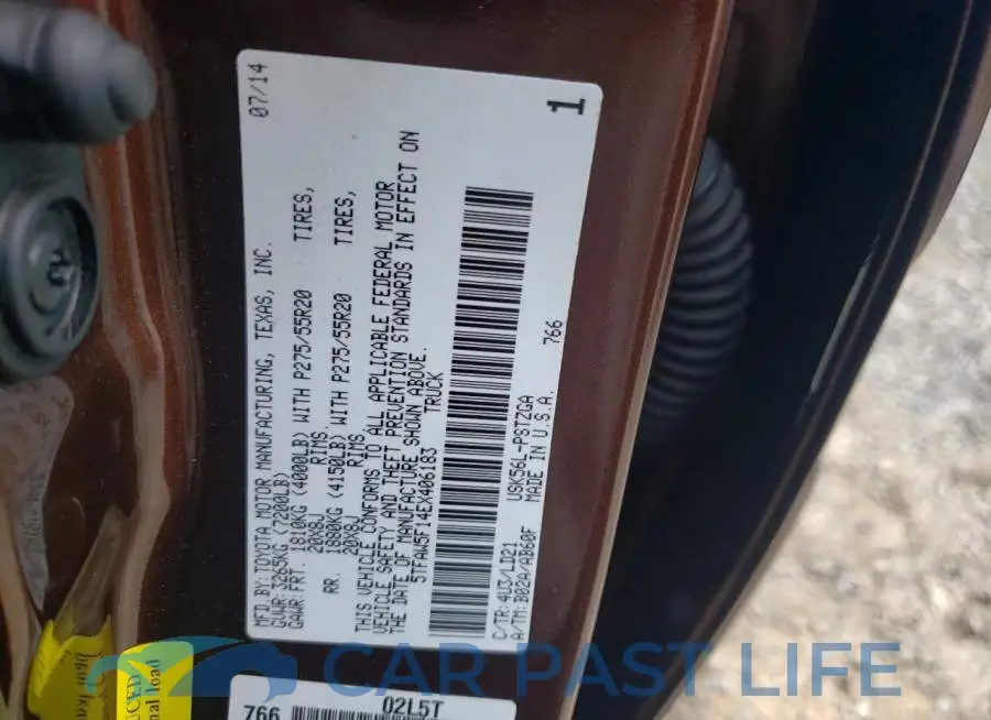 5TFAW5F14EX406183# 12