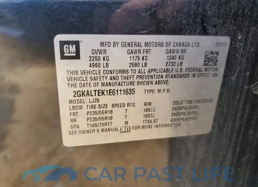 2GKALTEK1E6111635# 13