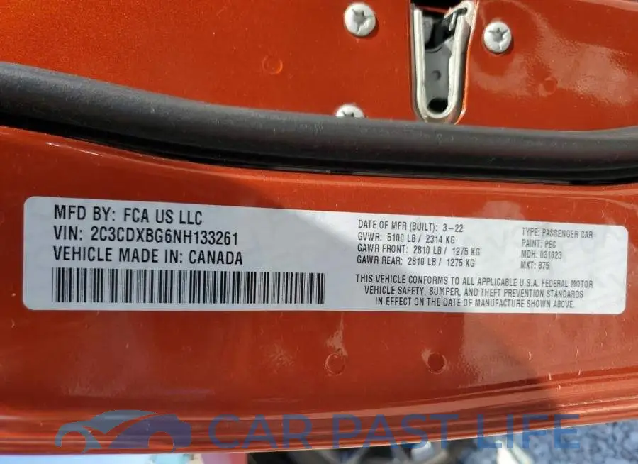 2C3CDXBG6NH133261# 12