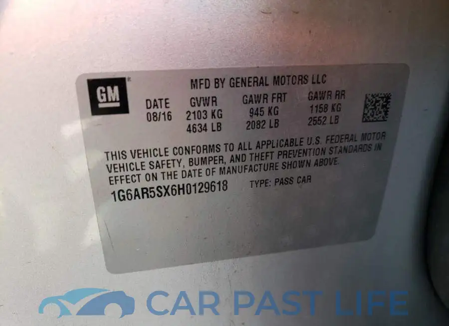 1G6AR5SX6H0129618# 12